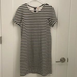 J. Crew black and white striped dress sz S
